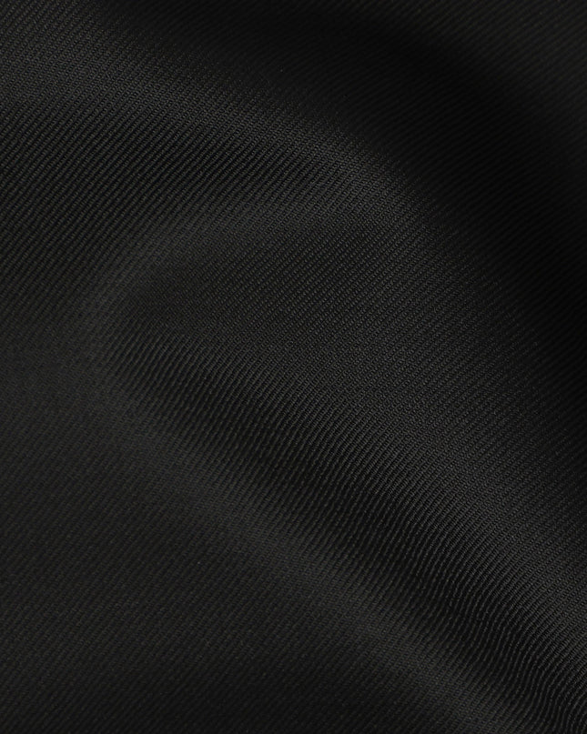 Jet Black Premium Super 130’s Italian All Wool Suiting Fabric by CARLO BARBERA, Width 150 Cms, 3.50 Mtrs, Made in Italy-D26540