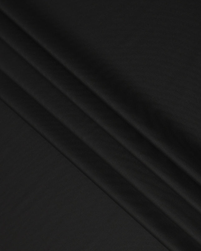 Jet Black Premium Super 130’s Italian All Wool Suiting Fabric by CARLO BARBERA, Width 150 Cms, 3.50 Mtrs, Made in Italy-D26540