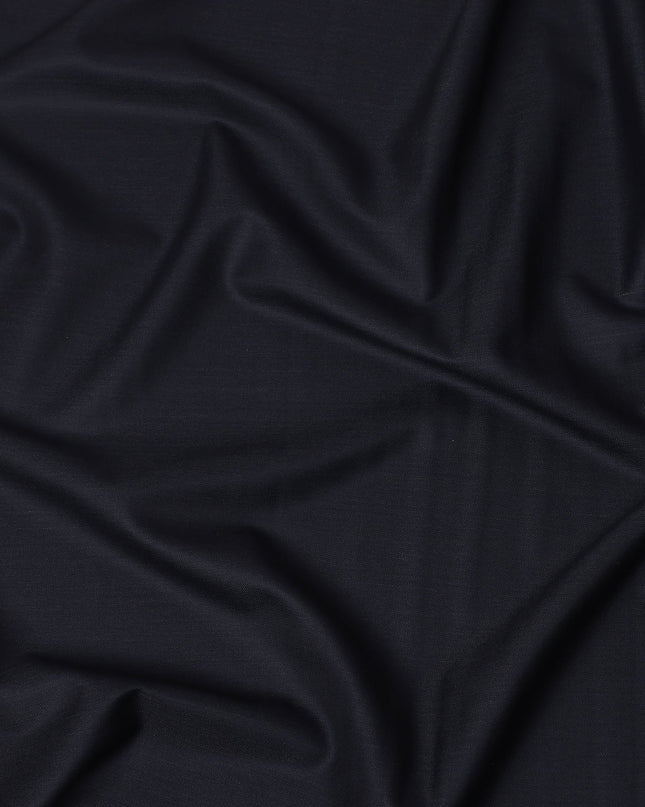 Dark Navy Premium Super 130’s Italian All Wool Suiting Fabric by CARLO BARBERA, Width 150 Cms, 3.50 Mtrs, Made in Italy-D26536