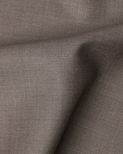 Mocha Taupe Premium Super 130’s Italian All Wool Suiting Fabric by CARLO BARBERA, Width 150 Cms, 3.50 Mtrs, Made in Italy-D26542