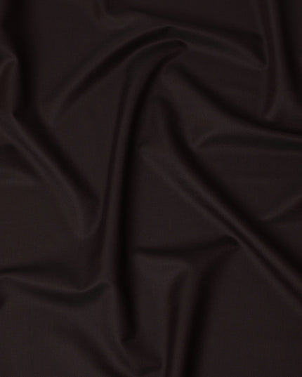 Deep Chocolate Brown Premium Super 130’s Italian All Wool Suiting Fabric by CARLO BARBERA, Width 150 Cms, 3.50 Mtrs, Made in Italy-D26548