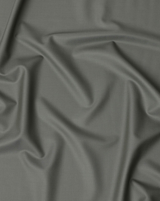 Soft Olive Grey Premium Super 130’s Italian All Wool Suiting Fabric by CARLO BARBERA, Width 150 Cms, 3.50 Mtrs, Made in Italy-D26549