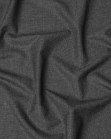 Charcoal Grey Premium Super 130’s Italian All Wool Suiting Fabric by CARLO BARBERA, Width 150 Cms, 3.50 Mtrs, Made in Italy-D26545
