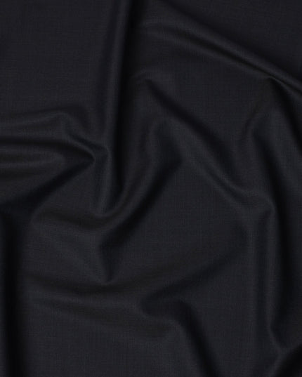 Black Premium Super 130’s Italian All Wool Suiting Fabric by CARLO BARBERA, Width 150 Cms, 3.50 Mtrs, Made in Italy-D26543