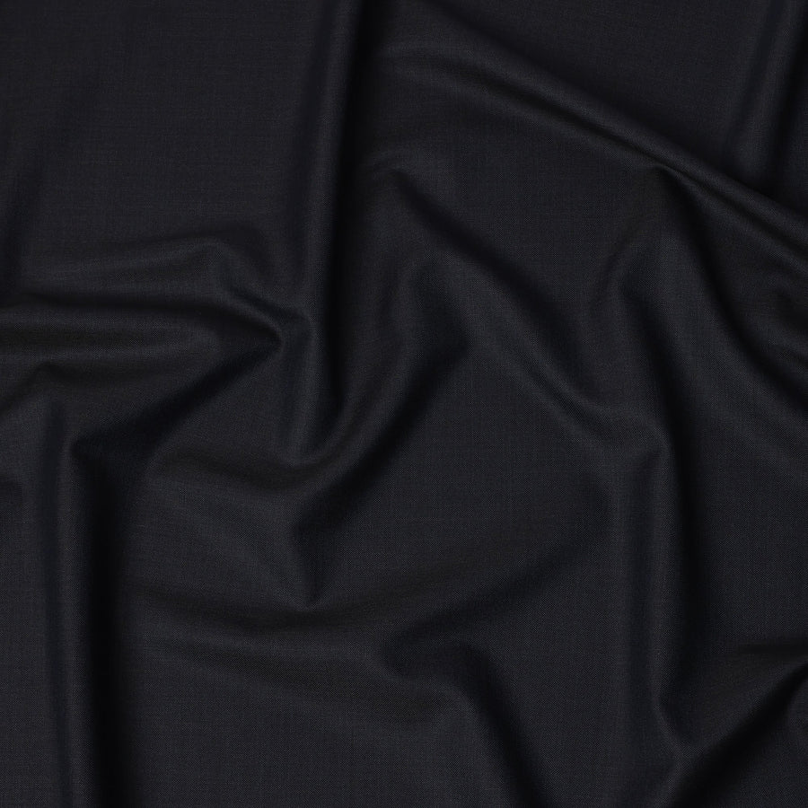 Black Premium Super 130’s Italian All Wool Suiting Fabric by CARLO BARBERA, Width 150 Cms, 3.50 Mtrs, Made in Italy-D26543