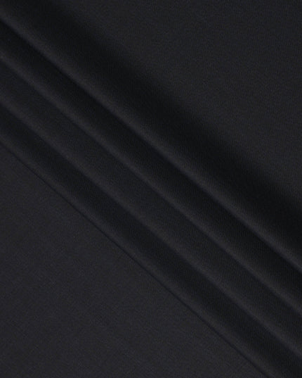 Black Premium Super 130’s Italian All Wool Suiting Fabric by CARLO BARBERA, Width 150 Cms, 3.50 Mtrs, Made in Italy-D26543
