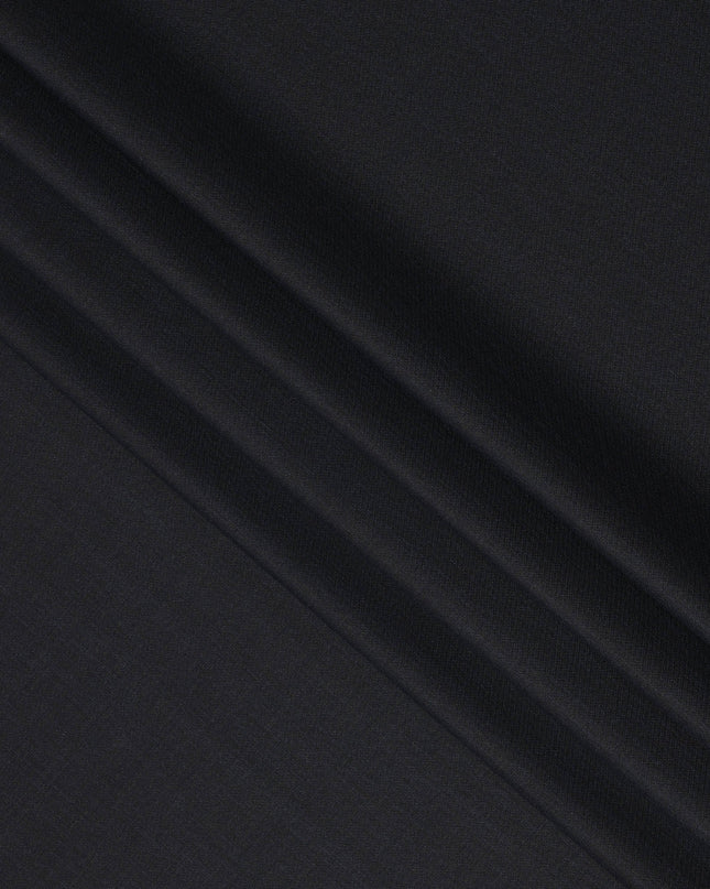 Black Premium Super 130’s Italian All Wool Suiting Fabric by CARLO BARBERA, Width 150 Cms, 3.50 Mtrs, Made in Italy-D26543