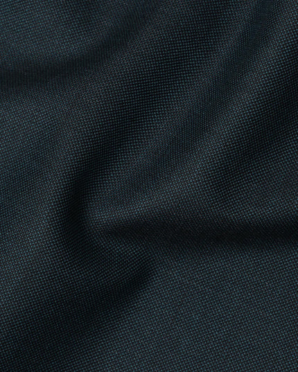 Teal Blue Premium Super 130’s Italian All Wool Suiting Fabric by CARLO BARBERA, Width 150 Cms, 3.50 Mtrs, Made in Italy-D26539