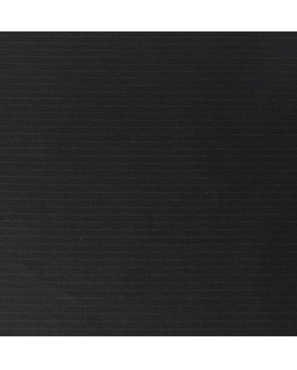 Charcoal Black Pinstripe Premium Super 140’s Italian All Wool Suiting Fabric by CARLO BARBERA, Width 150 Cms, 3.750 Mtrs, Made in Italy-D26561