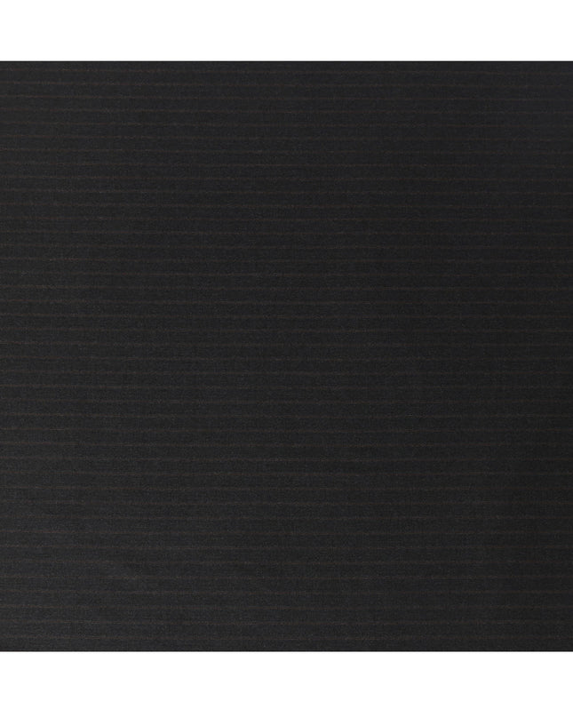Charcoal Black Pinstripe Premium Super 140’s Italian All Wool Suiting Fabric by CARLO BARBERA, Width 150 Cms, 3.750 Mtrs, Made in Italy-D26561