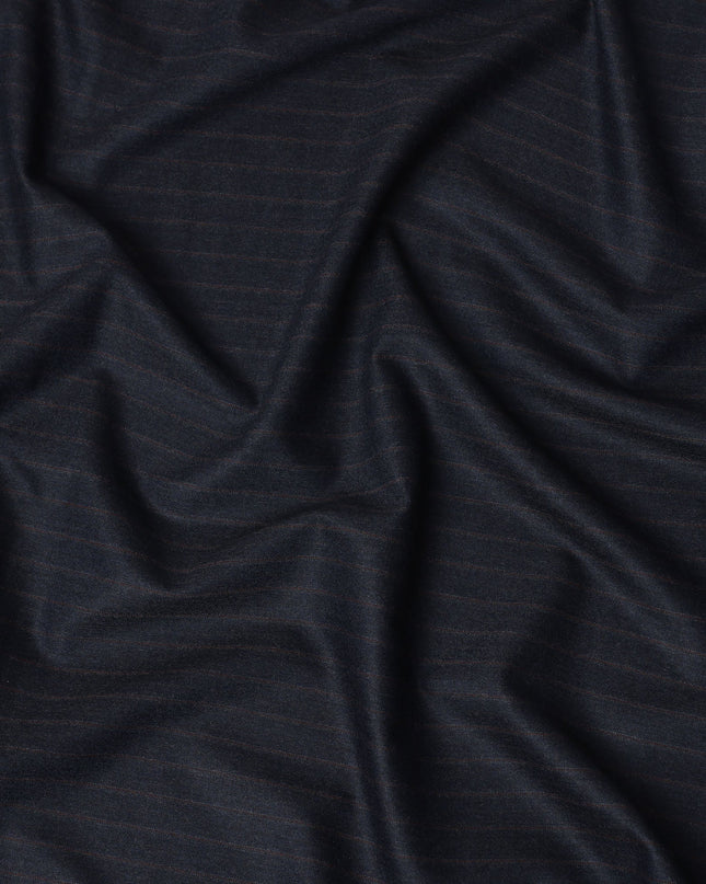 Dark Navy Pinstripe Premium Super 140’s Italian All Wool Suiting Fabric by CARLO BARBERA, Width 150 Cms, 3.750 Mtrs, Made in Italy-D26559