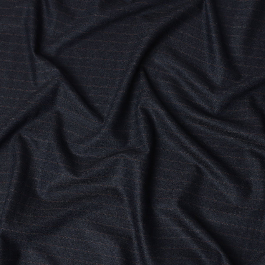 Dark Navy Pinstripe Premium Super 140’s Italian All Wool Suiting Fabric by CARLO BARBERA, Width 150 Cms, 3.750 Mtrs, Made in Italy-D26559