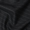 Charcoal Black Pinstripe Premium Super 140’s Italian All Wool Suiting Fabric by CARLO BARBERA, Width 150 Cms, 3.750 Mtrs, Made in Italy-D26562