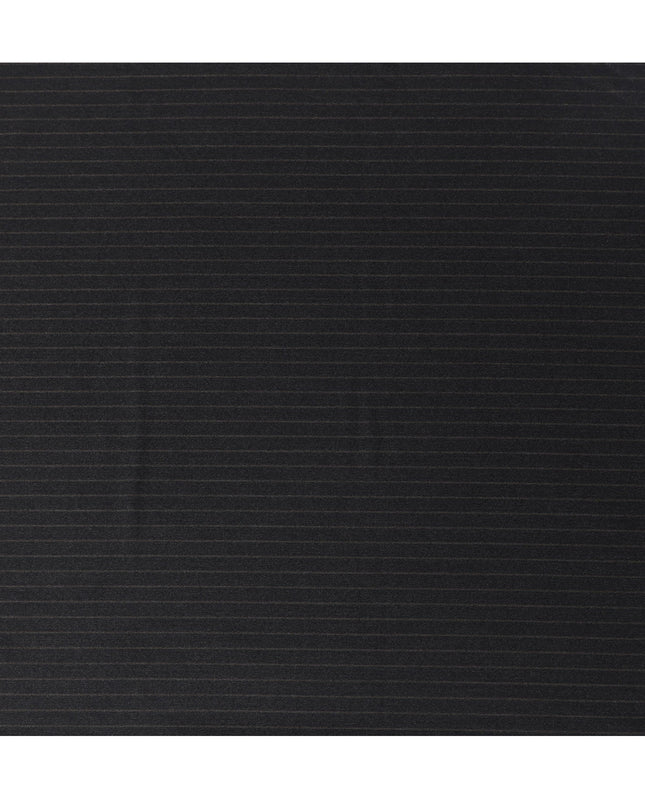 Charcoal Black Pinstripe Premium Super 140’s Italian All Wool Suiting Fabric by CARLO BARBERA, Width 150 Cms, 3.750 Mtrs, Made in Italy-D26562