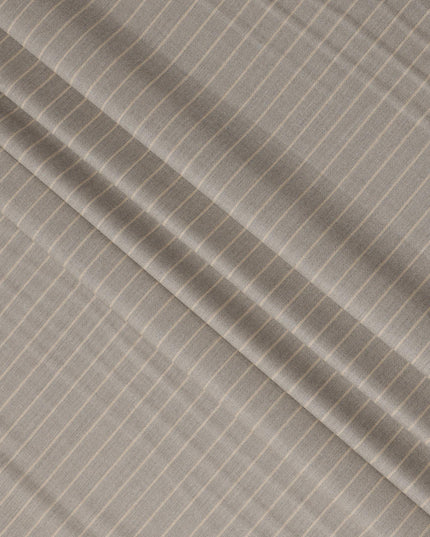 Sand Beige Pinstripe Premium Super 140’s Italian All Wool Suiting Fabric by CARLO BARBERA, Width 150 Cms, 3.750 Mtrs, Made in Italy-D26560