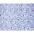 Lavender Blue Floral Printed Premium Pure Silk Satin Fabric with Pastel Blossom Design, 140 cms Width, Made in Italy-D26311