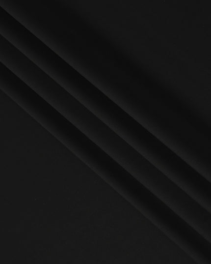 Black Premium Superfine Blended Wool Suiting Fabric, Elegant Solid Design, Width 150 cms, Made in India-D26766