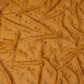 Mustard Yellow Traditional Sudanese Thobe Fabric with Gold & Bronze Floral Embroidery, Pure Cotton Voile, 4.5 Mtrs Length, 140 Cms Width, Made in India-D26395
