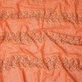 Peach Orange Traditional Sudanese Thobe Fabric with Brown & Peach Embroidery, Pure Cotton Voile, 4.5 Mtrs Length, 140 Cms Width, Made in India-D26390