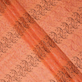 Peach Orange Traditional Sudanese Thobe Fabric with Brown & Peach Embroidery, Pure Cotton Voile, 4.5 Mtrs Length, 140 Cms Width, Made in India-D26390