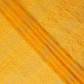 Bright Yellow Traditional Sudanese Thobe Fabric with Silver & Orange Embroidery, Pure Cotton Voile, 4.5 Mtrs Length, 140 Cms Width, Made in India-D26393