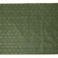 Olive Green Traditional Sudanese Thobe Fabric with Green & Gold Embroidery, Pure Cotton Voile, 4.5 Mtrs Length, 140 Cms Width, Made in India-D26387