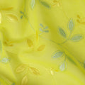 Lemon Yellow Traditional Sudanese Thobe Fabric with Gold & Silver Embroidery, Pure Cotton Voile, 4.5 Mtrs Length, 140 Cms Width, Made in India-D26388