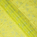 Lemon Yellow Traditional Sudanese Thobe Fabric with Gold & Silver Embroidery, Pure Cotton Voile, 4.5 Mtrs Length, 140 Cms Width, Made in India-D26388