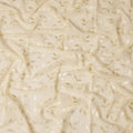 Cream Traditional Sudanese Thobe Fabric with Golden & Ivory Embroidery, Pure Cotton Voile, 4.5 Mtrs Length, 140 Cms Width, Made in India-D26386