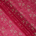 Pink Traditional Sudanese Thobe Fabric with Golden & Fuchsia Embroidery, Pure Cotton Voile, 4.5 Mtrs Length, 140 Cms Width, Made in India-D26385