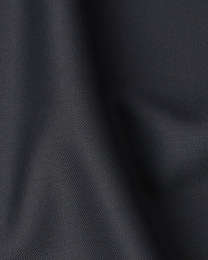 Charcoal Grey Premium Superfine Blended Wool Suiting Fabric, Smooth Solid Finish, Width 150 cms, Made in India-D26773