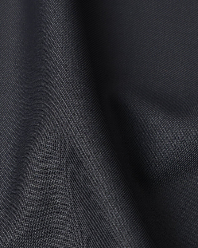 Charcoal Grey Premium Superfine Blended Wool Suiting Fabric, Smooth Solid Finish, Width 150 cms, Made in India-D26773