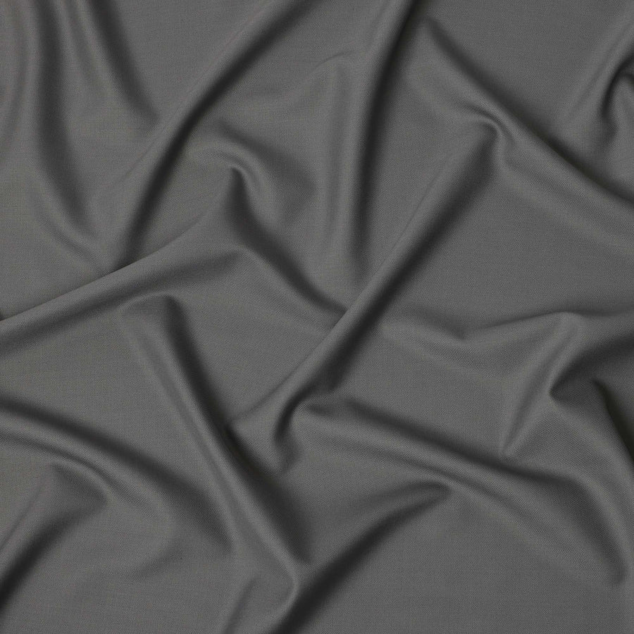 Grey Premium Superfine Blended Wool Suiting Fabric, Smooth Solid Finish, Width 150 cms, Made in India-D26771