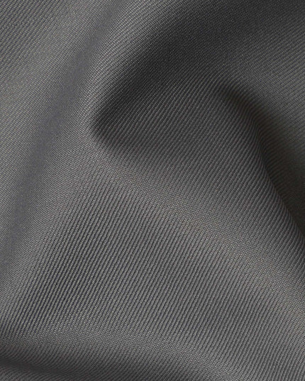 Grey Premium Superfine Blended Wool Suiting Fabric, Smooth Solid Finish, Width 150 cms, Made in India-D26771