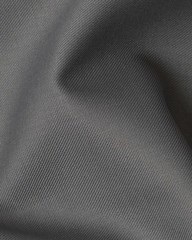 Grey Premium Superfine Blended Wool Suiting Fabric, Smooth Solid Finish, Width 150 cms, Made in India-D26771