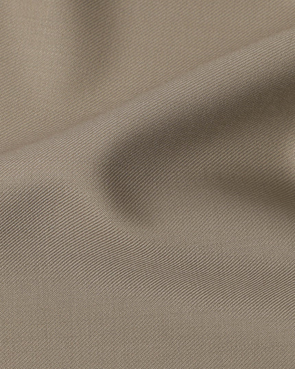 Warm Beige Premium Superfine Blended Wool Suiting Fabric, Smooth Solid Finish, Width 150 cms, Made in India-D26777