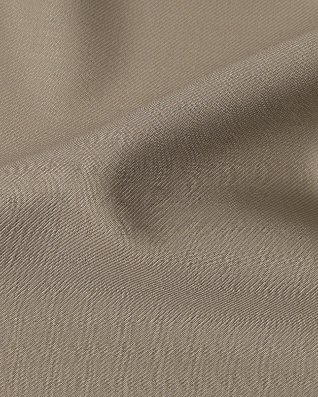 Warm Beige Premium Superfine Blended Wool Suiting Fabric, Smooth Solid Finish, Width 150 cms, Made in India-D26777