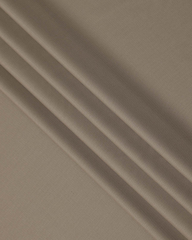 Warm Beige Premium Superfine Blended Wool Suiting Fabric, Smooth Solid Finish, Width 150 cms, Made in India-D26777