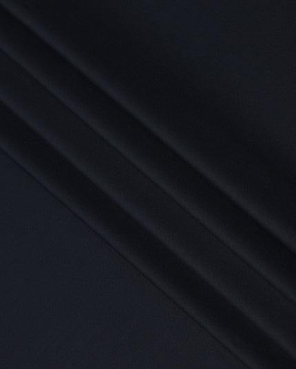 Deep Navy Blue Premium Superfine Blended Wool Suiting Fabric, Smooth Solid Finish, Width 150 cms, Made in India-D26774
