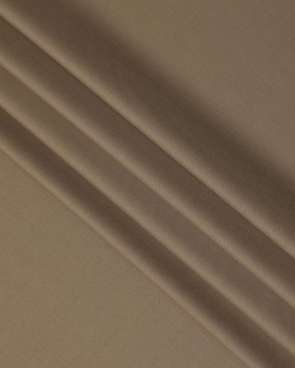 Light Brown Premium Superfine Blended Wool Suiting Fabric, Smooth Solid Finish, Width 150 cms, Made in India-D26775