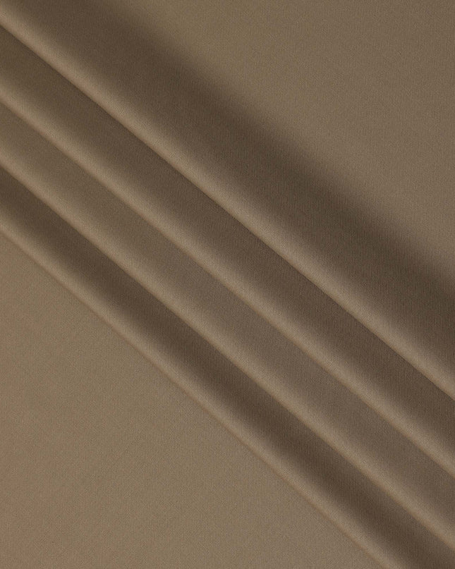 Light Brown Premium Superfine Blended Wool Suiting Fabric, Smooth Solid Finish, Width 150 cms, Made in India-D26775