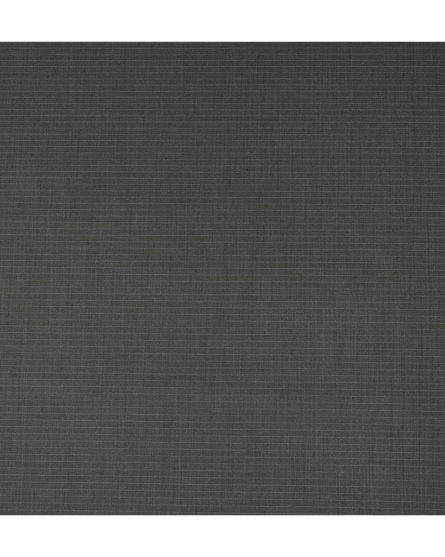 Dark Grey Fine Pinstripe Blended Poly Wool Suiting Fabric 150 Cms Width Soft Durable Wrinkle Resistant Material for Formal Wear Suits Trousers Blazers-D28589 - Regal Fabrics