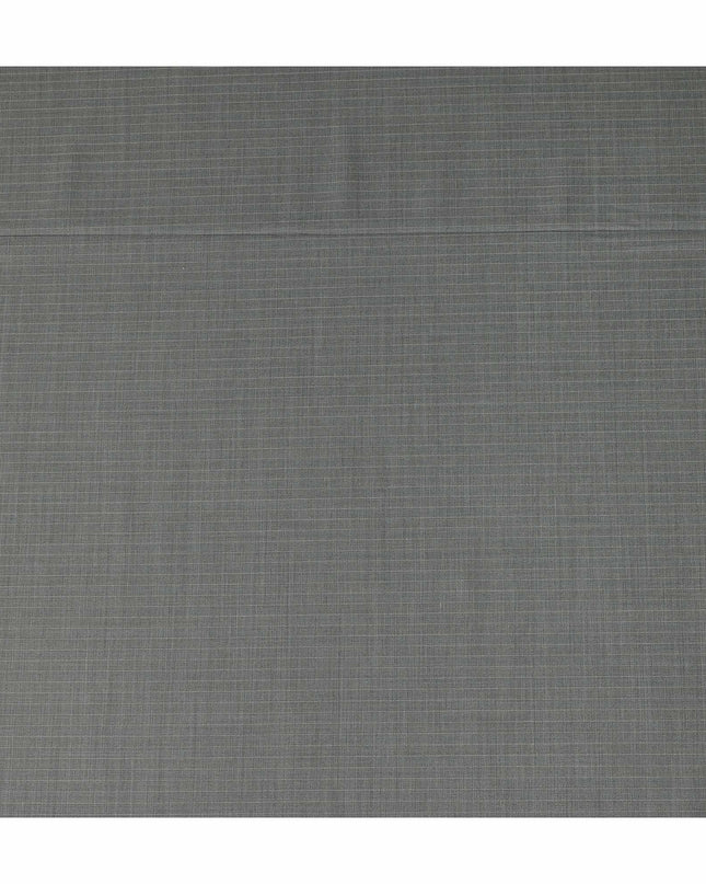Light Grey Fine Check Blended Poly Wool Suiting Fabric 150 Cms Width Soft Durable Wrinkle Resistant Material for Formal Wear Suits Trousers Blazers-D28587 - Regal Fabrics