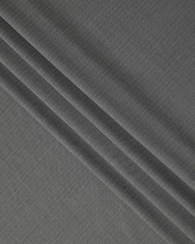 Grey Fine Pinstripe Blended Poly Wool Suiting Fabric 150 Cms Width Soft Durable Wrinkle Resistant Material for Formal Wear Suits Trousers Blazers-D28586 - Regal Fabrics