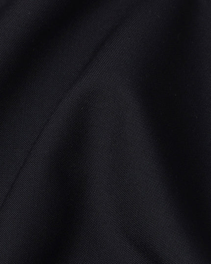 Dark Navy Blue Premium Superfine Blended Wool Suiting Fabric, Classic Solid Finish, Width 150 cms, Made in India-D26769