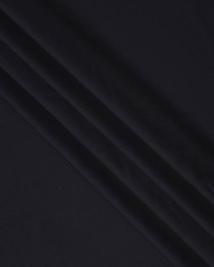 Dark Navy Blue Premium Superfine Blended Wool Suiting Fabric, Classic Solid Finish, Width 150 cms, Made in India-D26769