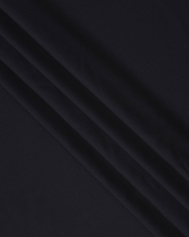 Dark Navy Blue Premium Superfine Blended Wool Suiting Fabric, Classic Solid Finish, Width 150 cms, Made in India-D26769