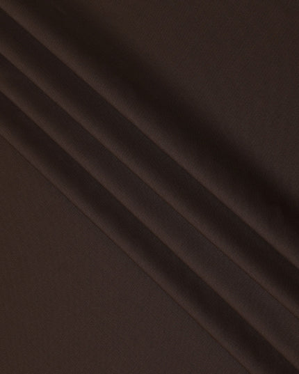 Dark Brown Premium Superfine Blended Wool Suiting Fabric, Classic Solid Finish, Width 150 cms, Made in India-D26770