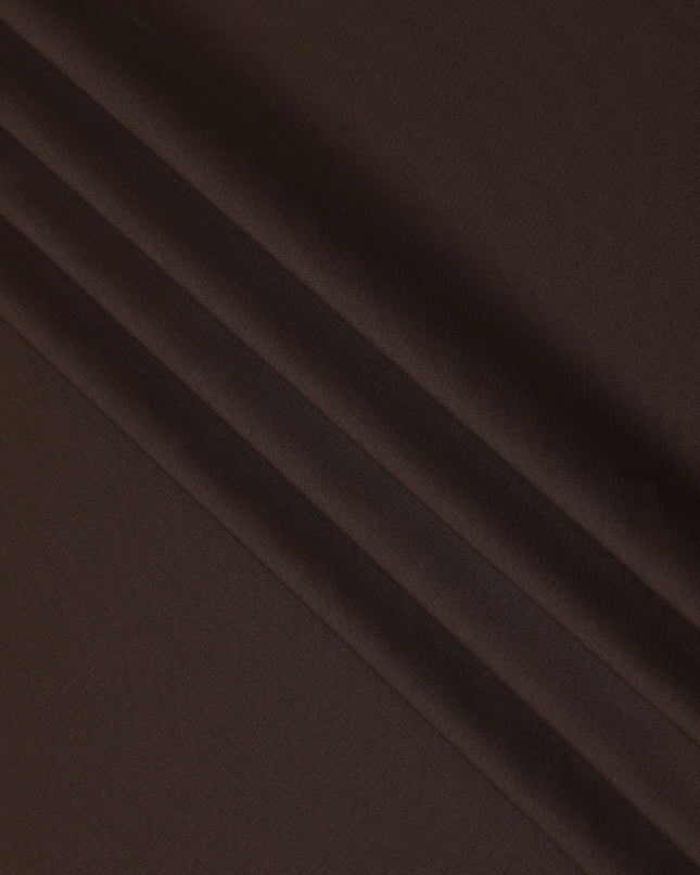 Dark Brown Premium Superfine Blended Wool Suiting Fabric, Classic Solid Finish, Width 150 cms, Made in India-D26770