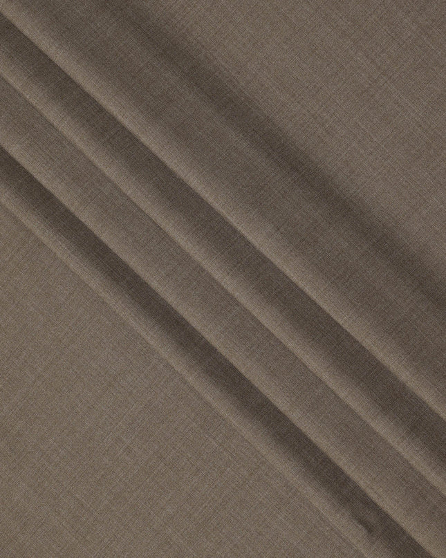 Light Brown Premium Superfine Blended Wool Suiting Fabric, Subtle Textured Solid Design, Width 150 cms, Made in India-D26768